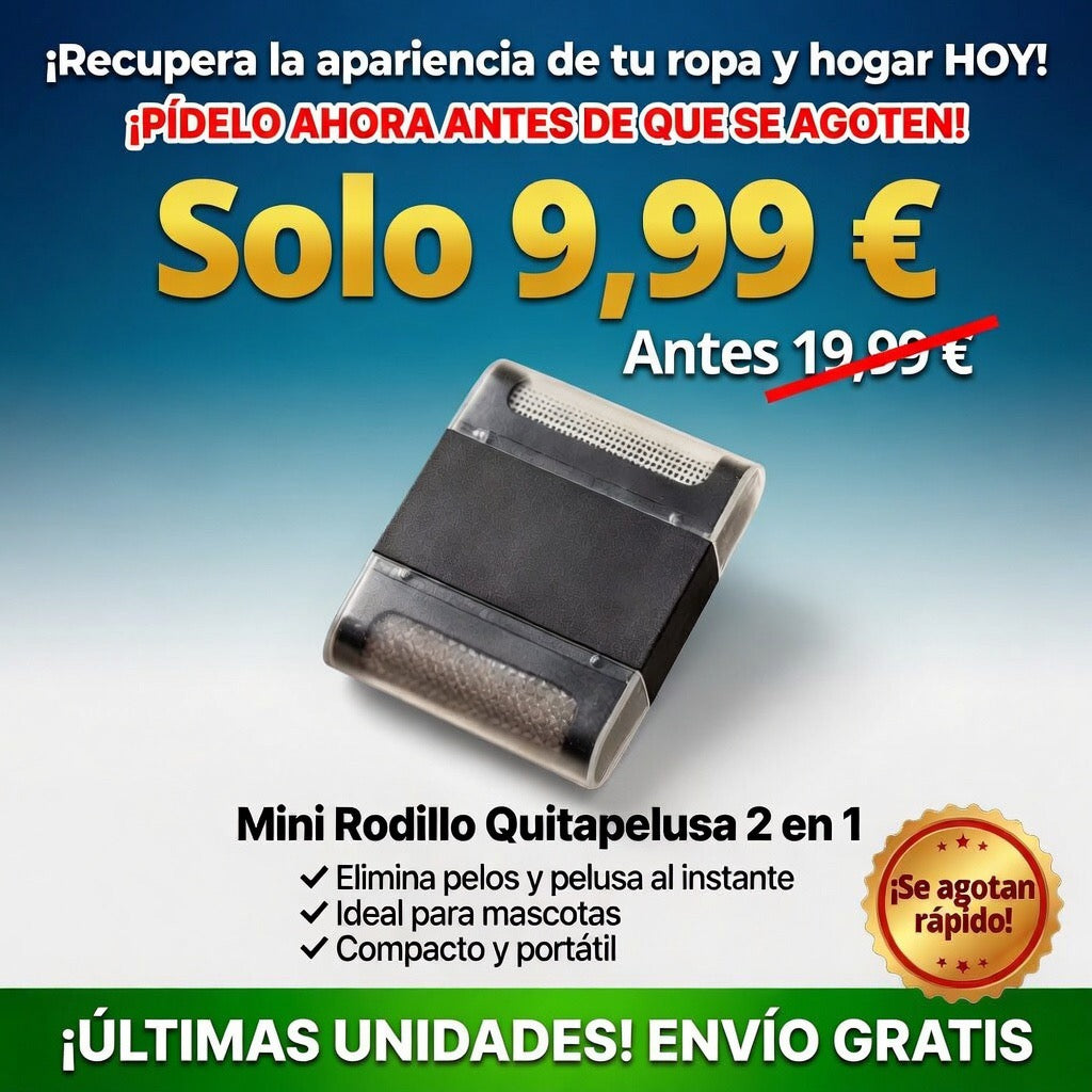 Mini Rodillo 2 en 1 Quitapelusa y Pelos de Mascota
