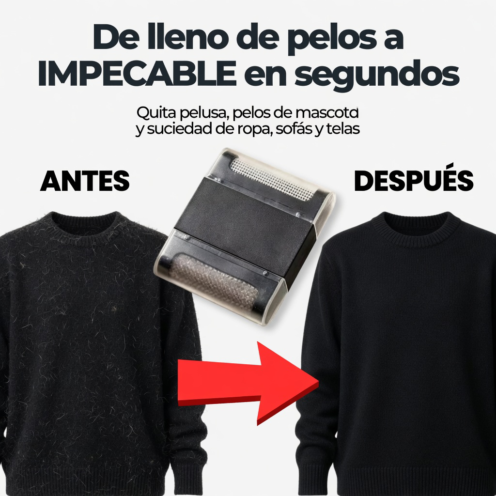 Mini Rodillo 2 en 1 Quitapelusa y Pelos de Mascota